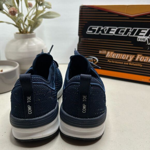 Skechers Bulklin Balran Air-Cooled Memory Foam Shoe Navy/White 108033 Womens 5.5 - Picture 4 of 10